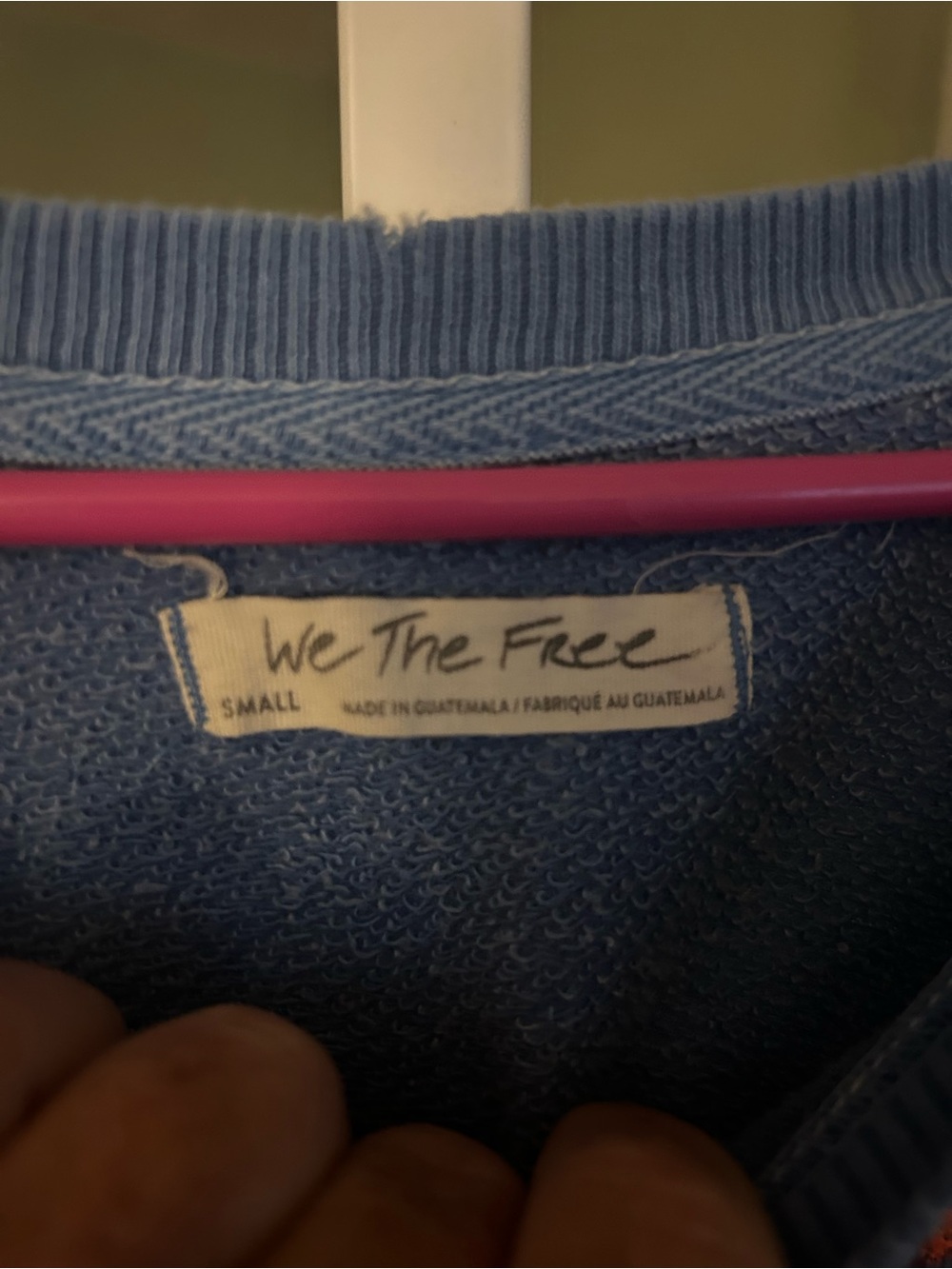 We The Free Blue Scoop Neck Pullover Camden with Floral Design - Picture 2 of 3